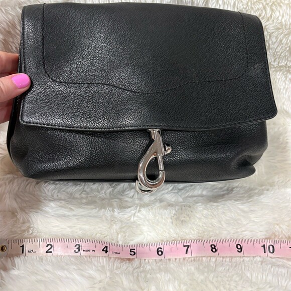 Rebecca Minkoff Handbags - Rebecca Minkoff Womens Small Black Flap  Bag Silver Hardware